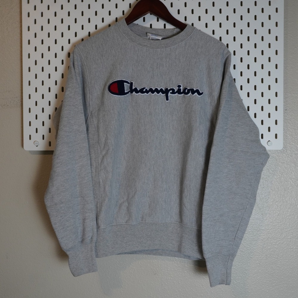 Champion Reverse Weave Sweatshirt Gray‎ Crew Neck Pullover Small Menswear